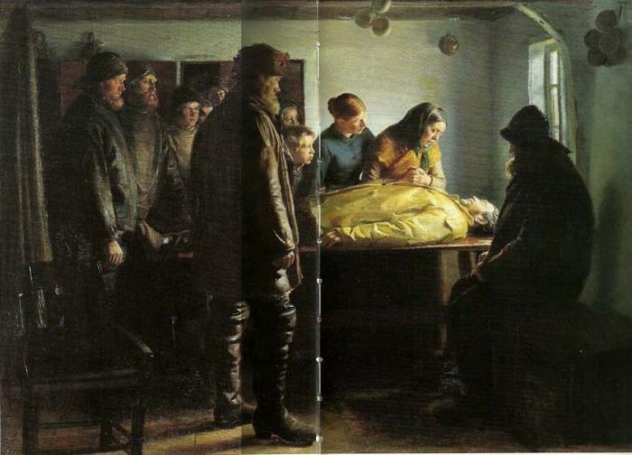 Michael Ancher den druknede oil painting image